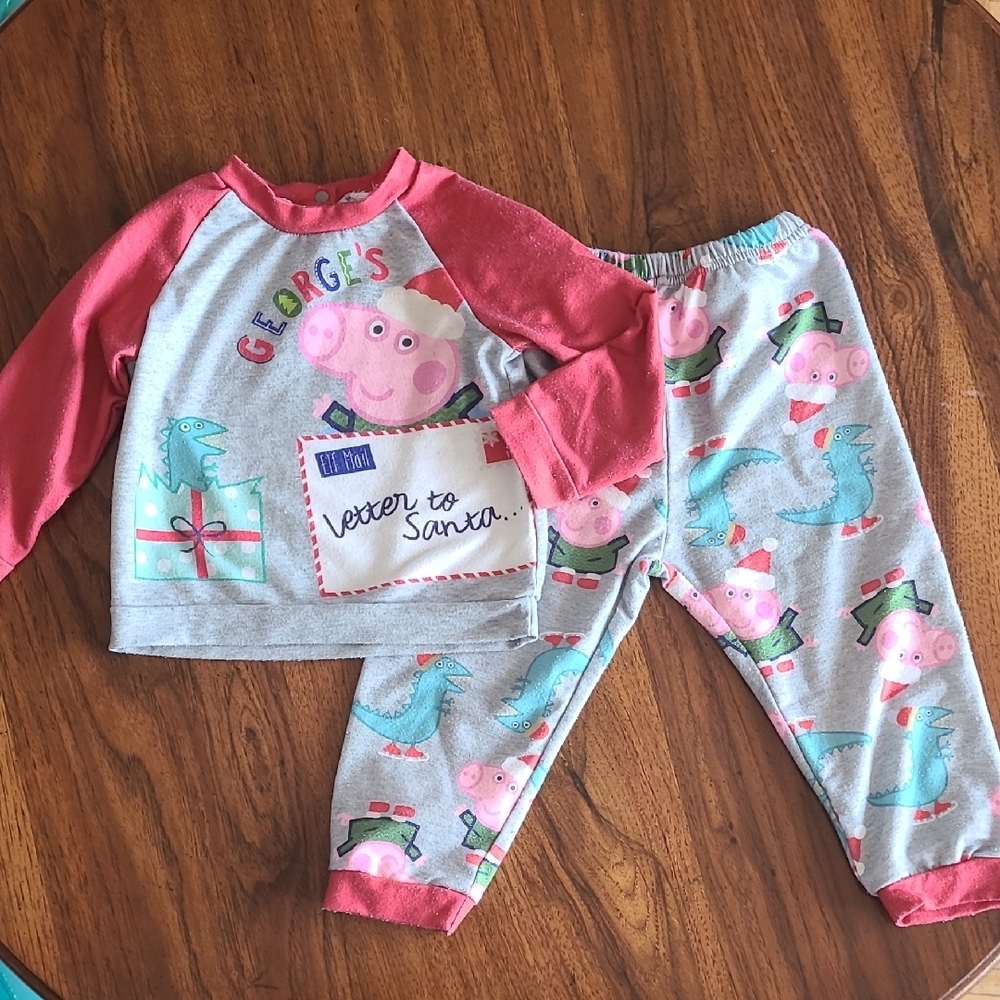 Peppa Pig Pajama Set Pink and Gray with Playful Design (🛍 Bundle ANY 6/$36)